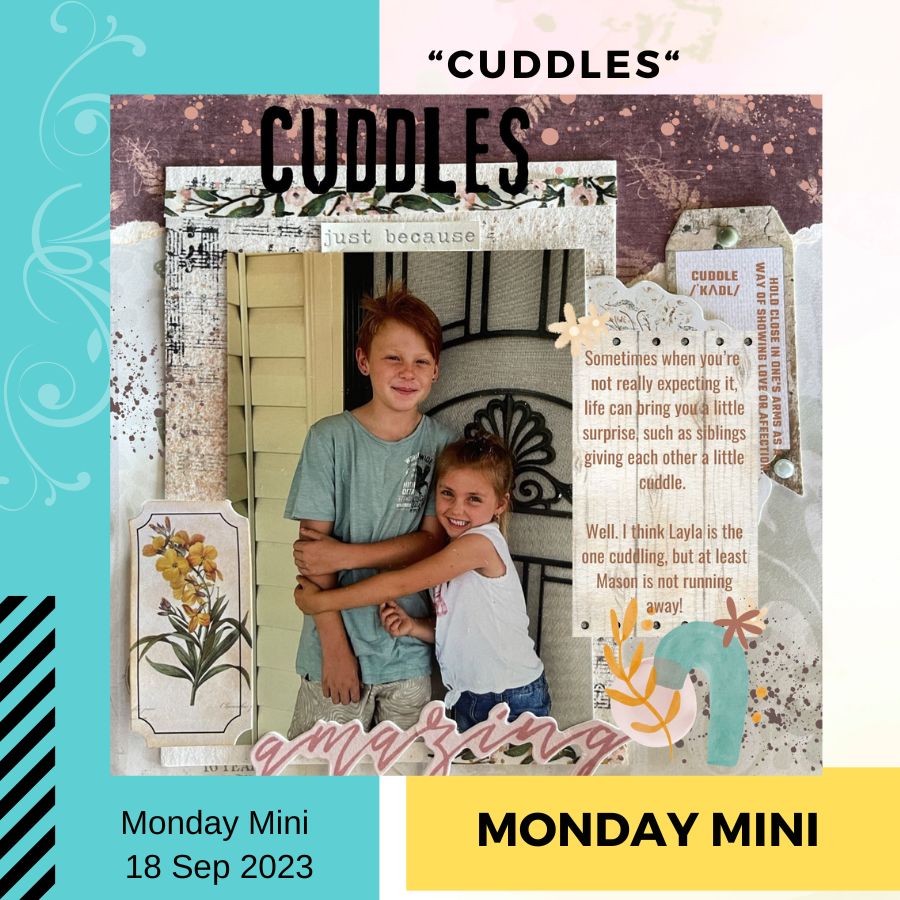 Use your stash of leftover papers and embellishments and create mini layouts. 