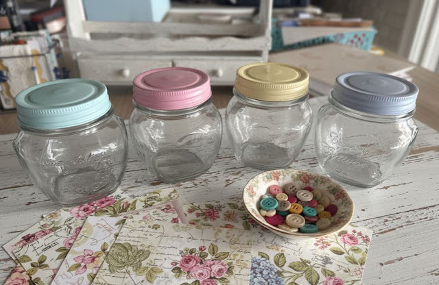 A Shabby Chic Glow-Up: Painting Old Mason Jar Lids in Soft Pastels DIY.