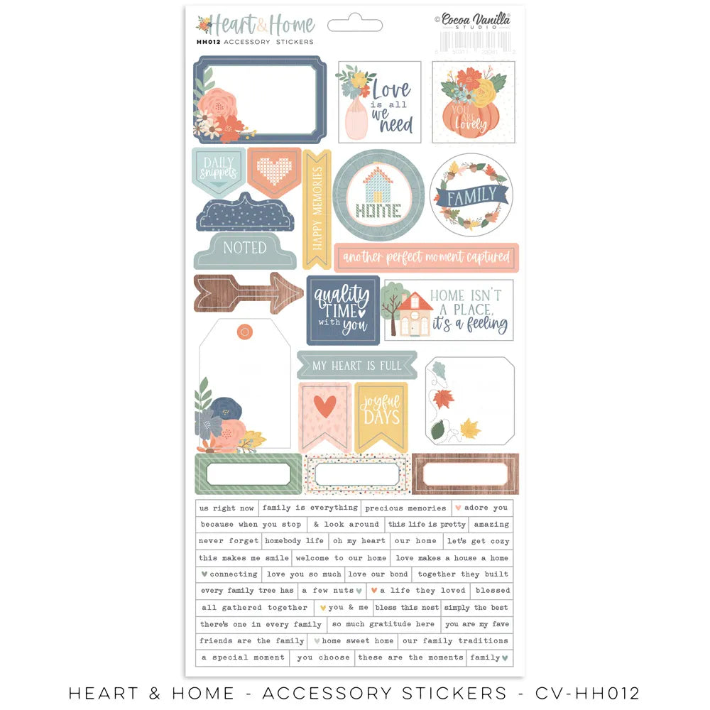 Cocoa Vanilla Heart and Home Accessory Stickers - Scrap Of Your Life 