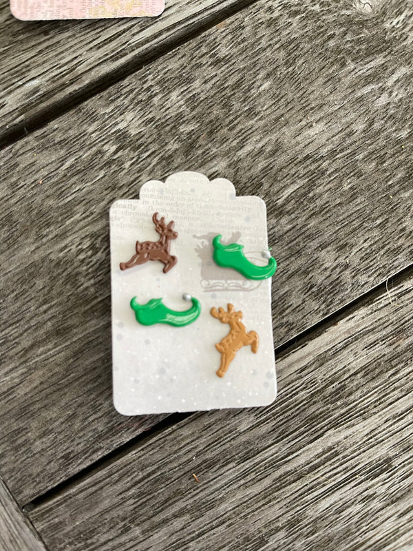 Christmas Brads - Reindeer & Elf Shoes - Scrap Of Your Life 