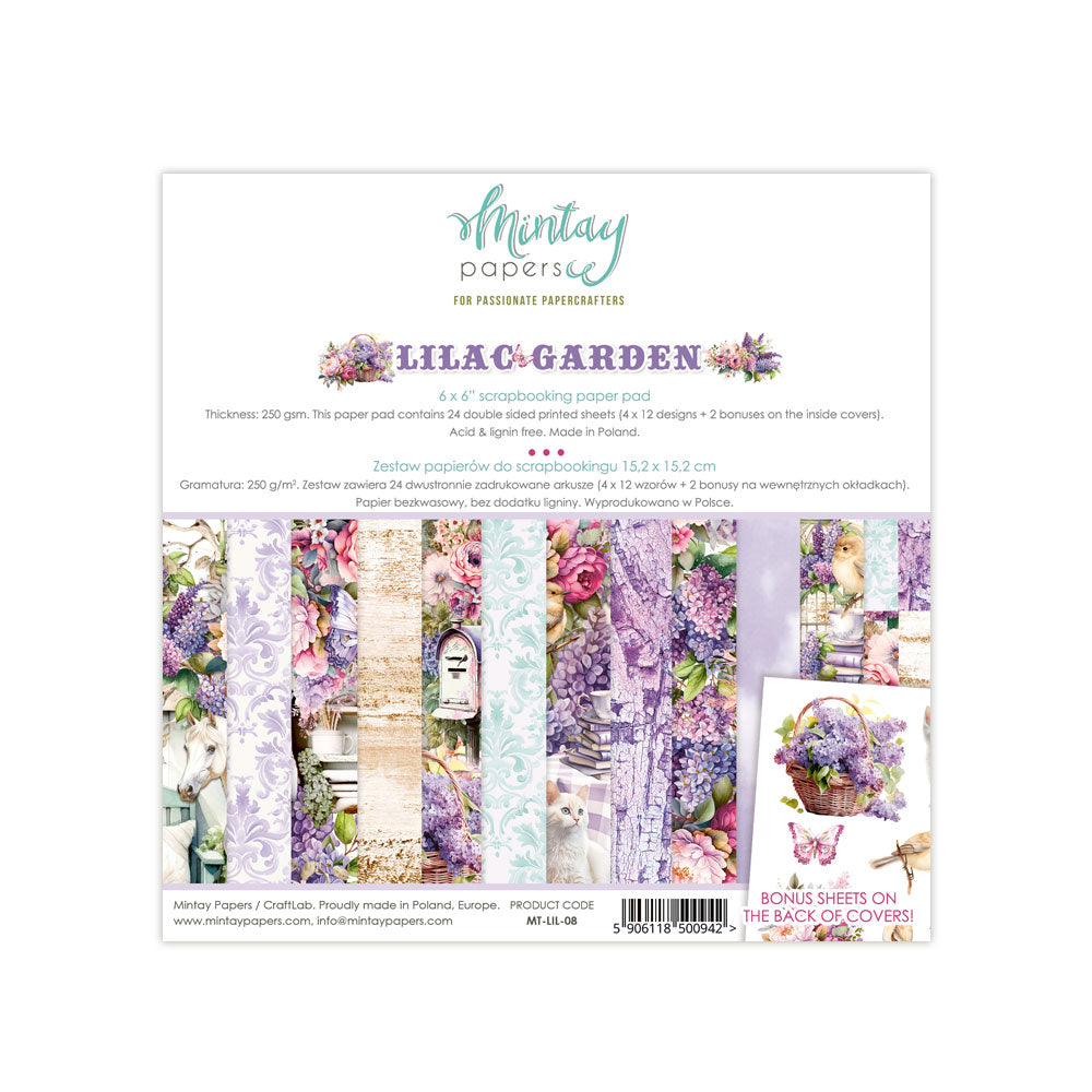 Mintay - 6 x 6  Paper Collection - Lilac Garden - Scrap Of Your Life 