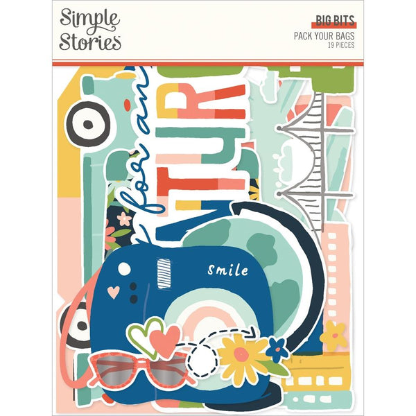 Simple Stories - Pack Your Bags Bits & Pieces Die-Cuts Big - Scrap Of Your Life 