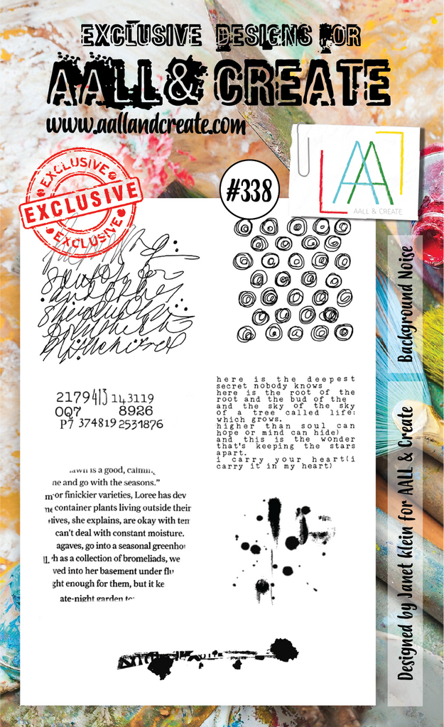 AALL & Create - Acrylic A6 Stamp 338 - Background Notes - Scrap Of Your Life 