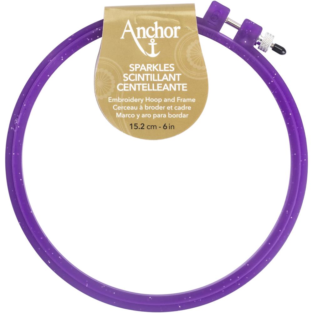 Anchor Sparkle Plastic Embroidery Hoop - Purple - Scrap Of Your Life 
