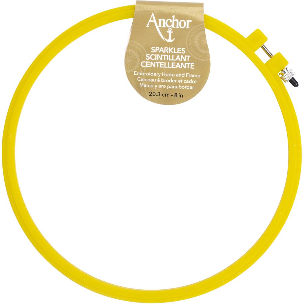 Anchor Sparkle Plastic Embroidery Hoop - Yellow - Scrap Of Your Life 