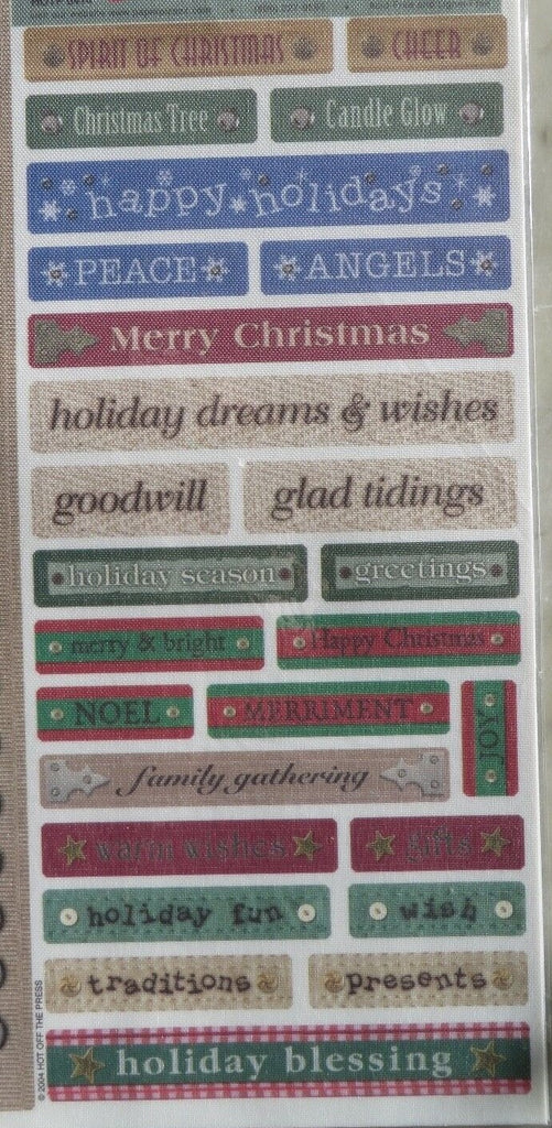Hof off the Press Christmas Fabric Stickers - Scrap Of Your Life 