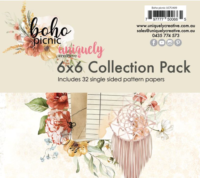 Uniquely Creative - Boho Picnic - Collection Pack 6 x 6 - Scrap Of Your Life 