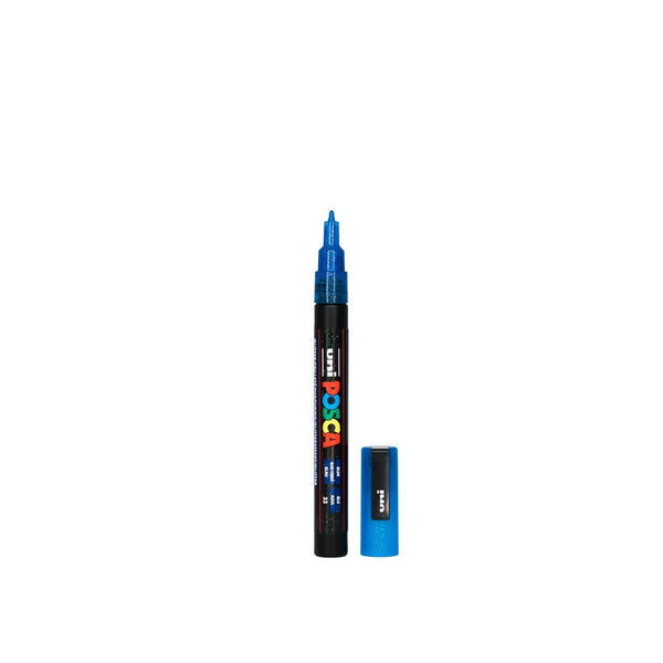 POSCA 3M Fine Bullet Tip Pen - Glitter Blue - Scrap Of Your Life 