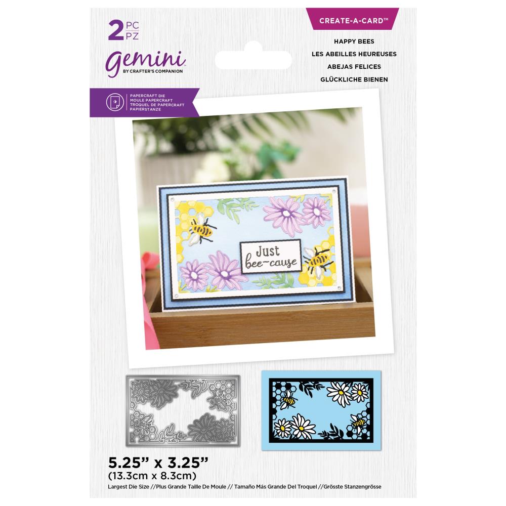 Crafter's Companion Gemini Create-A-Card Die - Happy Bees - Scrap Of Your Life 