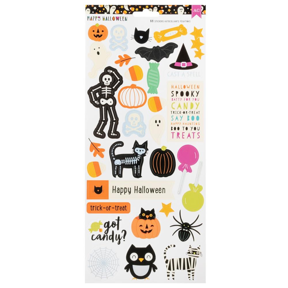 American Crafts Happy Halloween Stickers 6"X8"