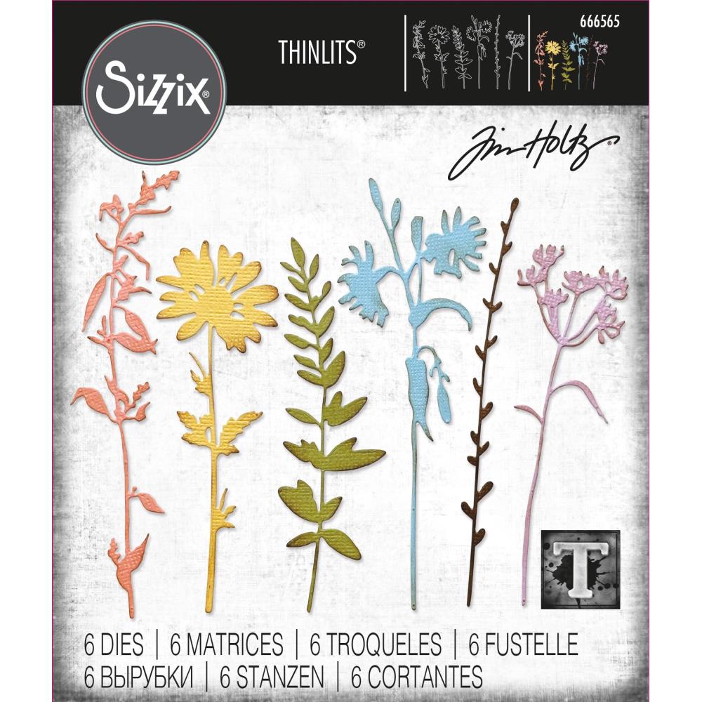 Sizzix Thinlits Dies By Tim Holtz Vault Wildflowers 6/Pkg - Scrap Of Your Life 