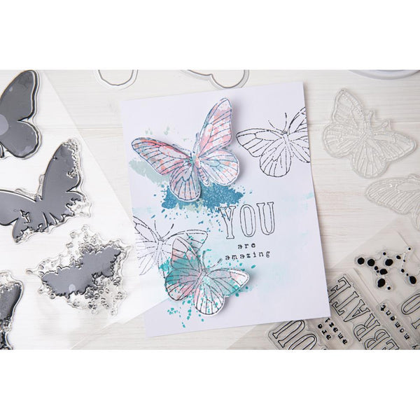 Sizzix Framelits Die & A5 Stamp Set By 49 & Market Butterflies - Scrap Of Your Life 