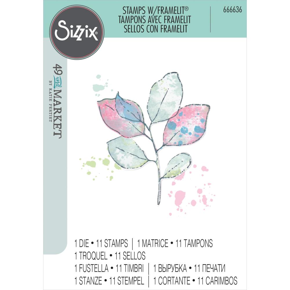 Sizzix Framelits Die & A5 Stamp Set By 49 & Market Painted Pencil Leaves - Scrap Of Your Life 