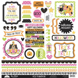 Doodlebug This & That Cardstock Stickers 12"X12" Hey Pumpkin - Scrap Of Your Life 