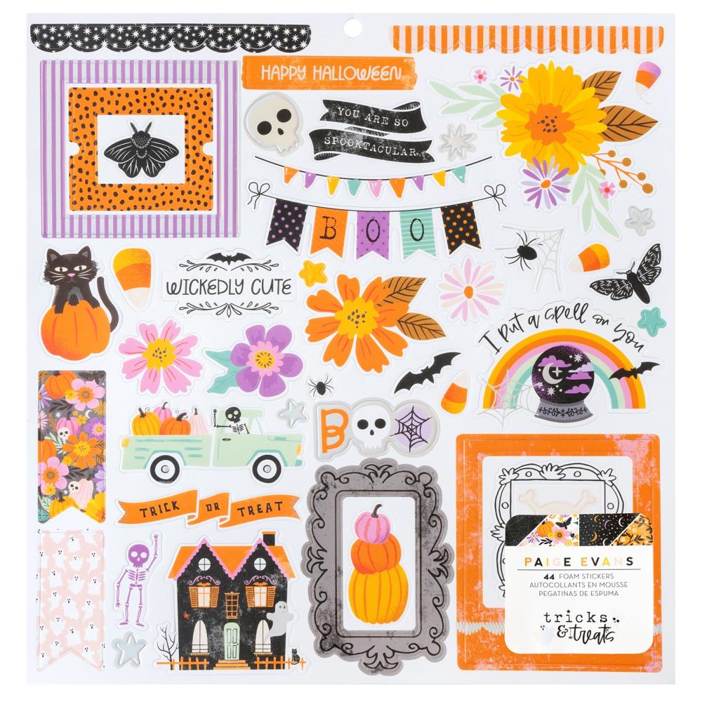 Paige Evans Tricks & Treats Foam Sticker Sheet 12"X12"