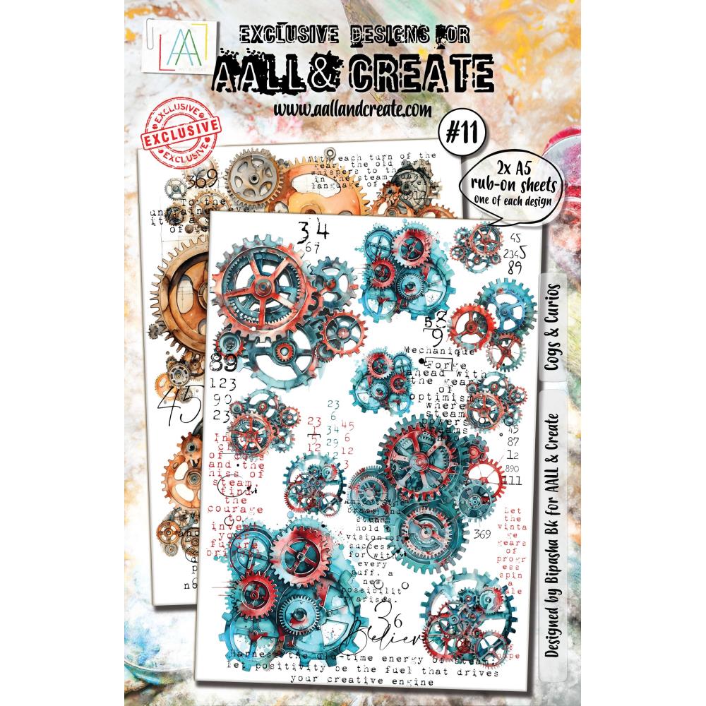 AALL & Create -  A5 Rub-Ons Cogs & Curios