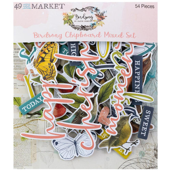 49 & Market Birdsong Chipboard Mixed Set