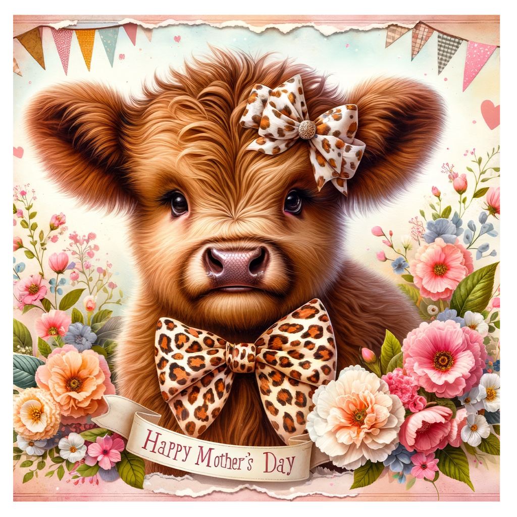 Printable Mother's Day Card Bases - Highland Cows - Scrap Of Your Life 