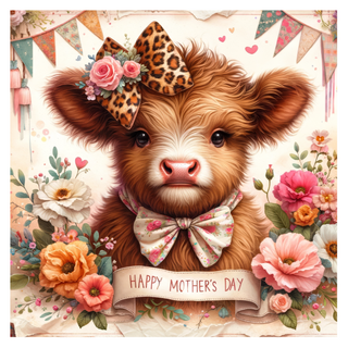 Printable Mother's Day Card Bases - Highland Cows - Scrap Of Your Life 