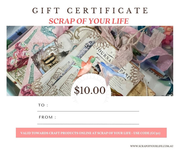 E-Gift Card / Crafty Voucher - Scrap Of Your Life 