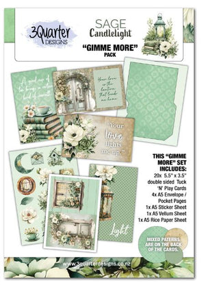 3 Quarter Designs - Sage Candlelight Gimme Mores Pack - Scrap Of Your Life 