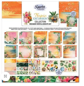 3Quarter Designs Tropical Excursions 12x12 scrapbook paper collection for card making, scrapbooking, and paper crafts