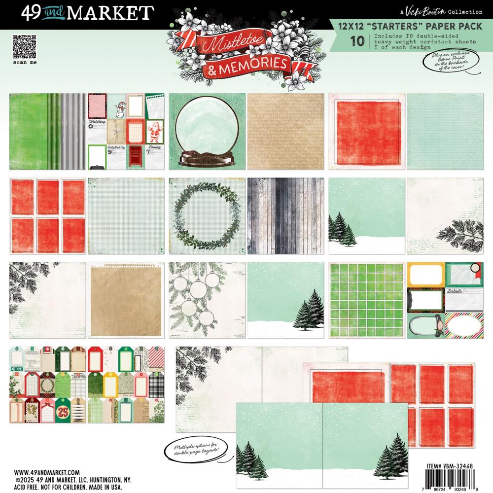 49 And Market Starters Collection Pack 12"X12" Mistletoe And Memories - Scrap Of Your Life 