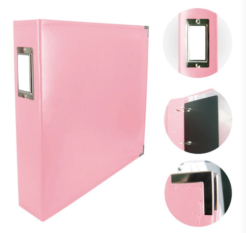 Classic Superior Leather D-Ring Album Baby Pink - Scrap Of Your Life 