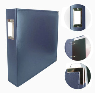 Classic Superior Leather D-Ring Album Dark Blue - Scrap Of Your Life 