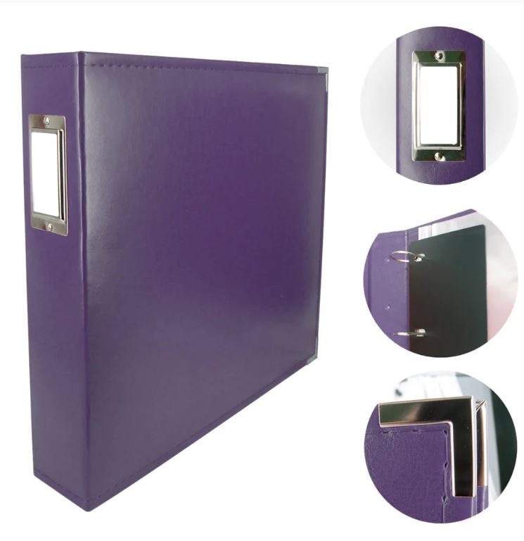 Classic Superior Leather D-Ring Album Grape Seed Purple - Scrap Of Your Life 