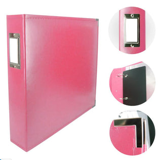 Classic Superior Leather D-Ring Album Strawberry Pink - Scrap Of Your Life 