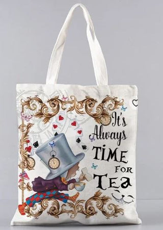 Alice in Wonderland Tote Bag Alice Time for Tea - Scrap Of Your Life 