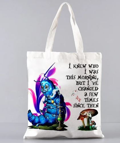 Alice in Wonderland Tote Bag The Blue Caterpillar