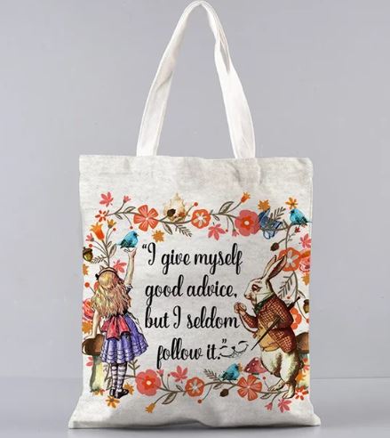 Alice in Wonderland Tote Bag Good Advice