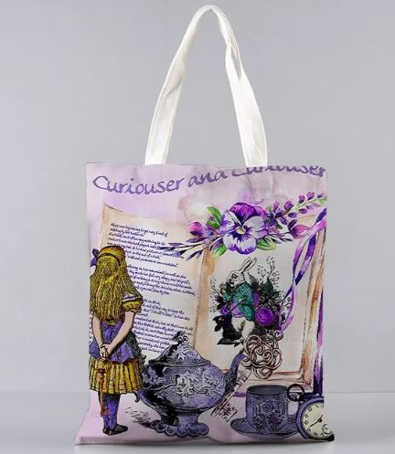 Alice in Wonderland Tote Bag Alice Curiouser