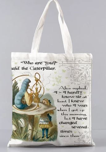 Alice in Wonderland Tote Bag Alice Who Are You?