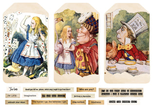 Vintage Alice in Wonderland Jumbo Tag Set - Scrap Of Your Life 