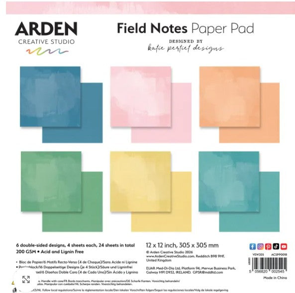 Arden Field Notes Paper Pad Basics - Scrap Of Your Life 