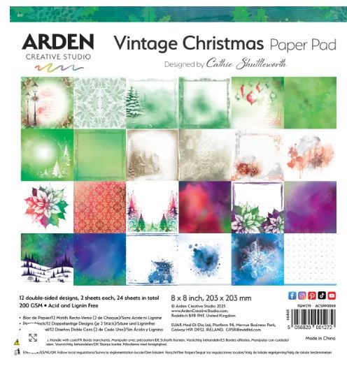 Arden Vintage Christmas 8x8 in Paper Pad - Scrap Of Your Life 