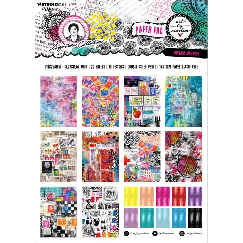 Art By Marlene  Designer Paper Pad - Postage Madness - Scrap Of Your Life 