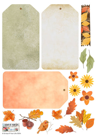 Printable - Fussy Cutting - Autumn Critters Tags - Scrap Of Your Life 