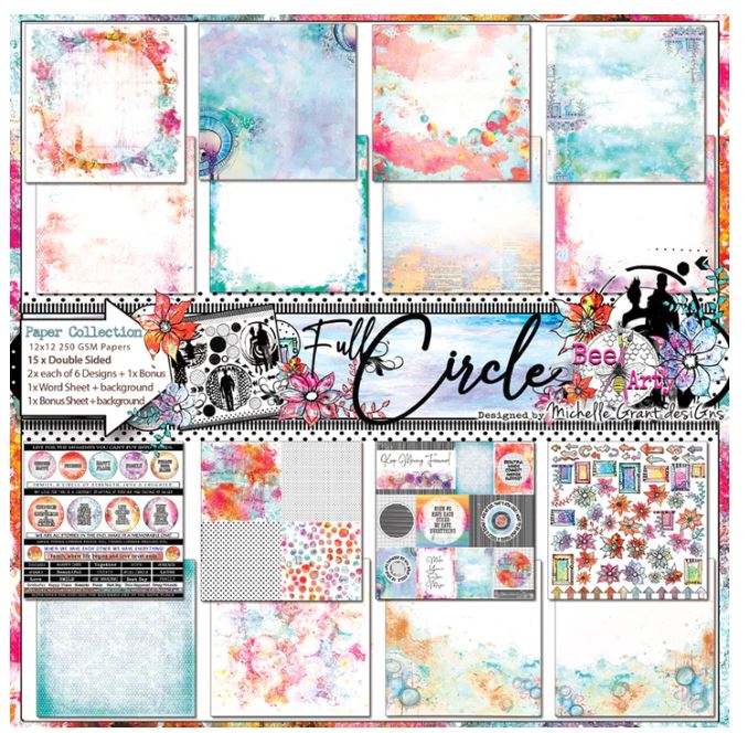 Bee Arty 12 x 12 Paper Collection Full Circle - Scrap Of Your Life 
