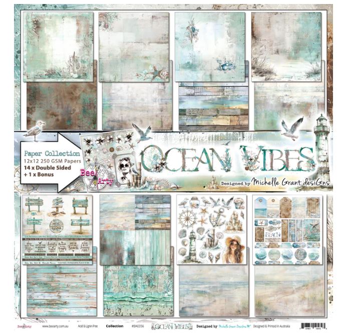 Bee Arty Ocean Vibes- Mini Collection Paper Pack