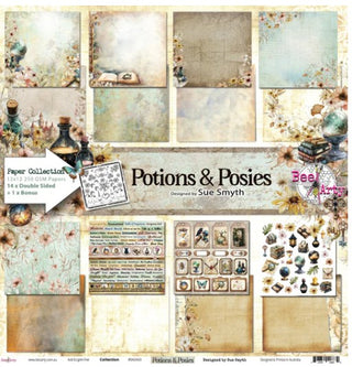 Bee Arty 12 x 12 Paper Collection Potions and Posies - Scrap Of Your Life 