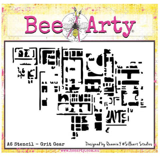 Bee Arty Steampunk Grit Gear - A6 Stencil - Scrap Of Your Life 
