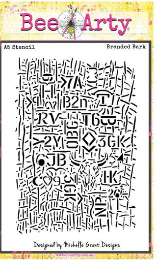 Bee Arty A5 Stencil Branded Bark - Scrap Of Your Life 