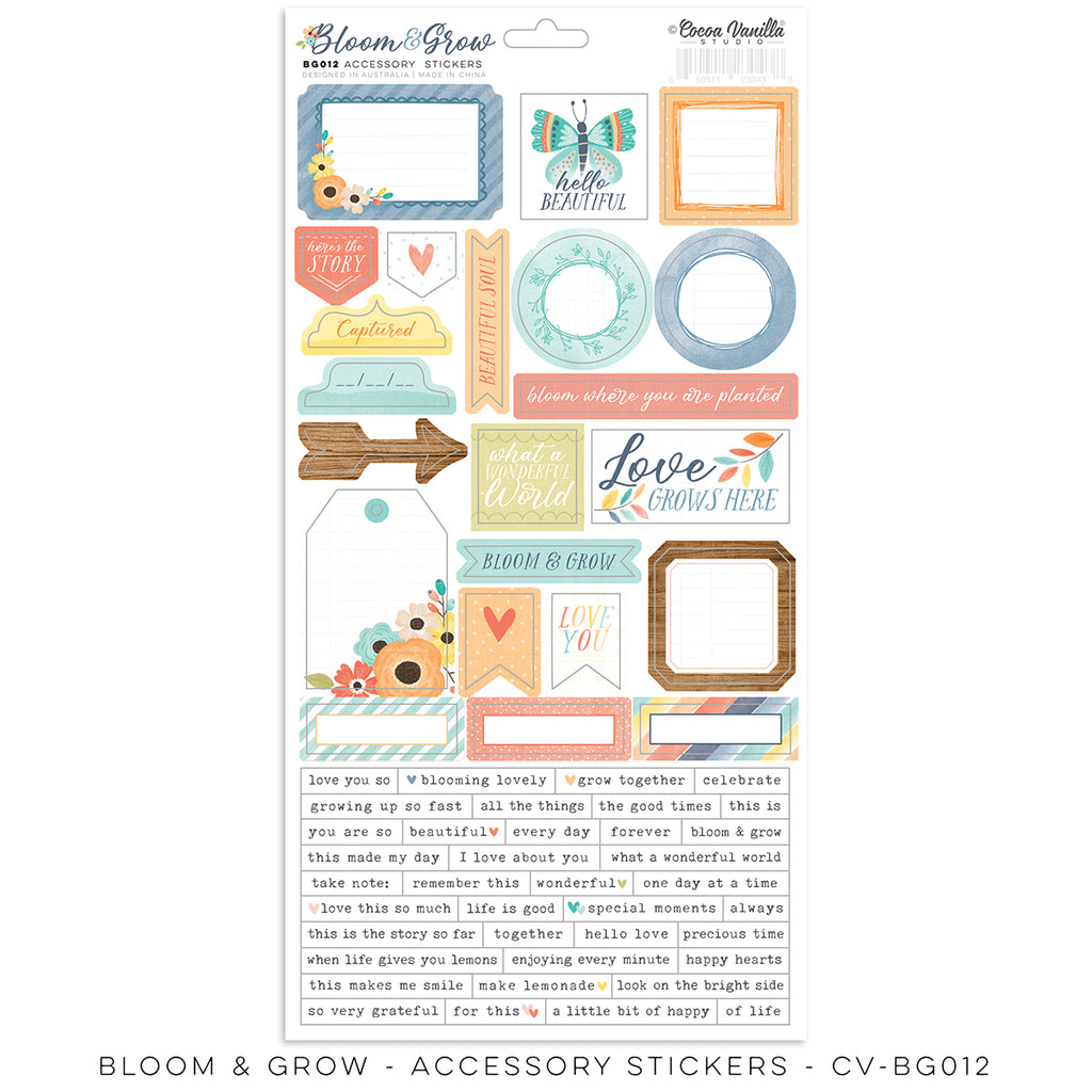 Cocoa Vanilla Bloom and Grow Accessory Stickers