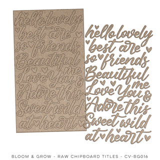 Cocoa Vanilla Bloom and Grow Chipboard Titles - Scrap Of Your Life 