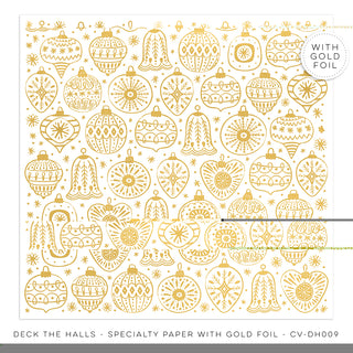 Cocoa Vanilla Deck the Halls  - 12 x 12 Gold Foil Specialty Paper - Scrap Of Your Life 
