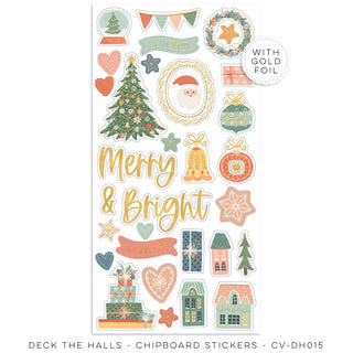 Cocoa Vanilla Deck the Halls Chipboard Stickers - Scrap Of Your Life 
